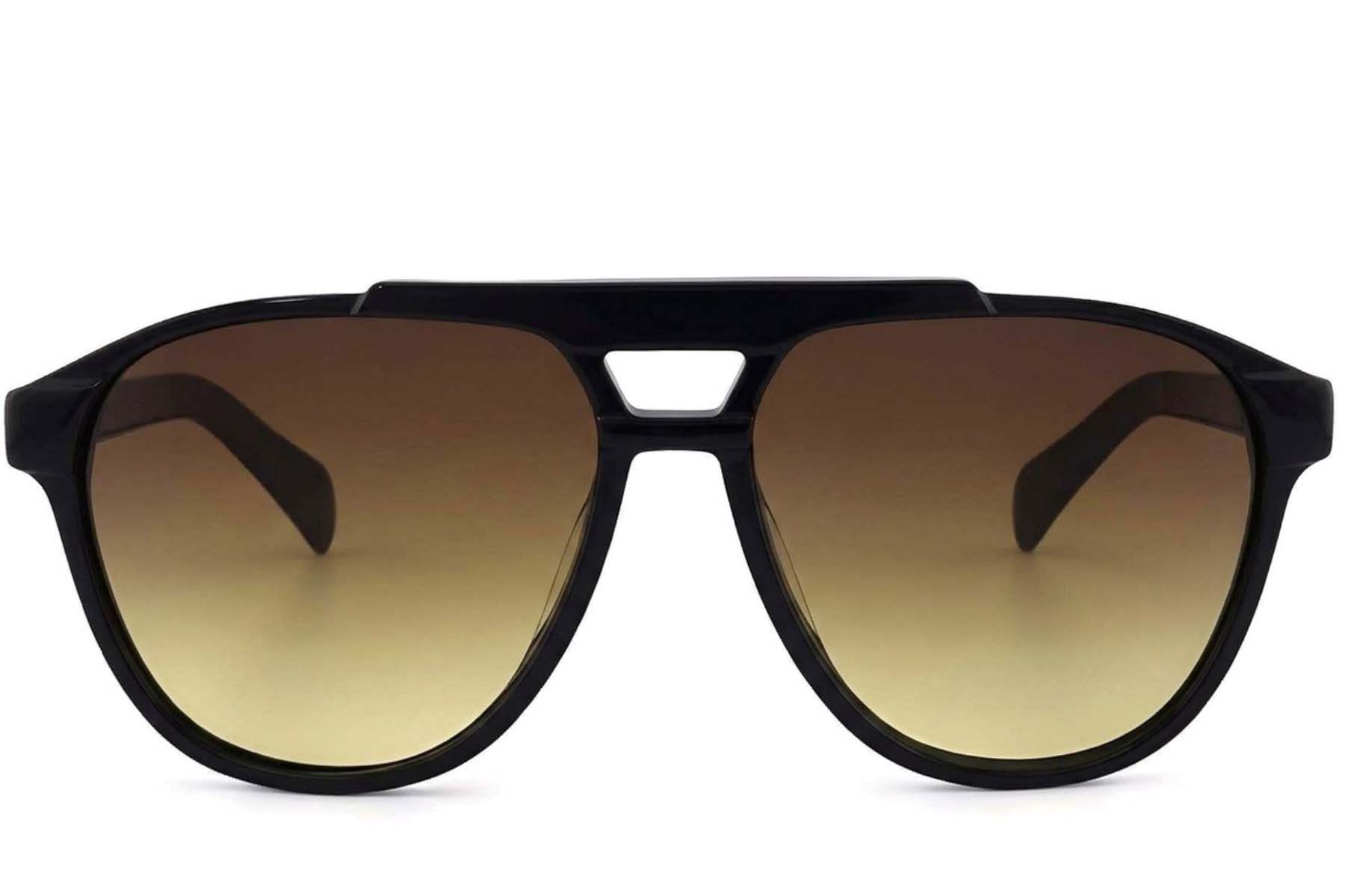 Gafas de sol de aviador de acetato negro #BS2012-4112