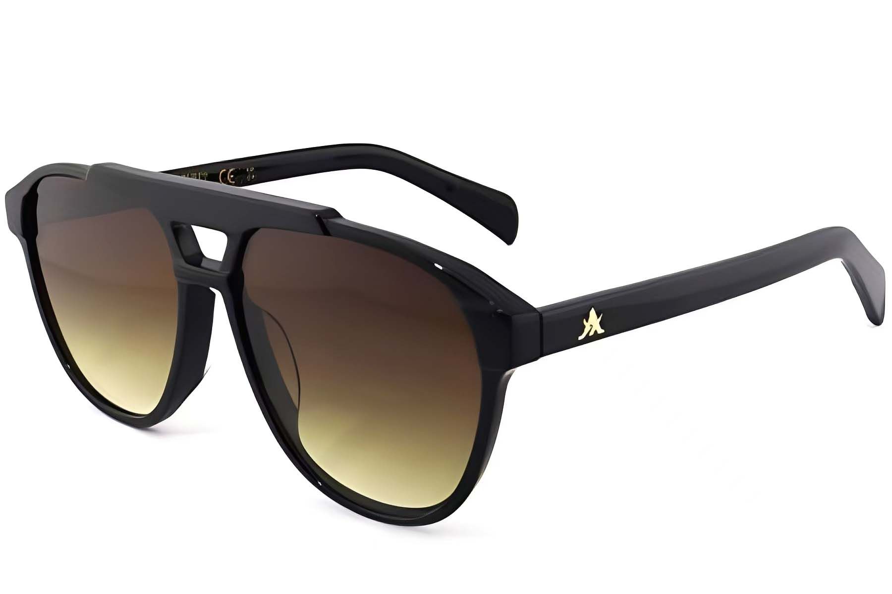 Aviator zonnebril van zwart acetaat #BS2012-4112