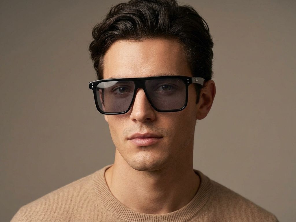 Aviator-Sonnenbrille aus braunem Acetat #BS2012-4114