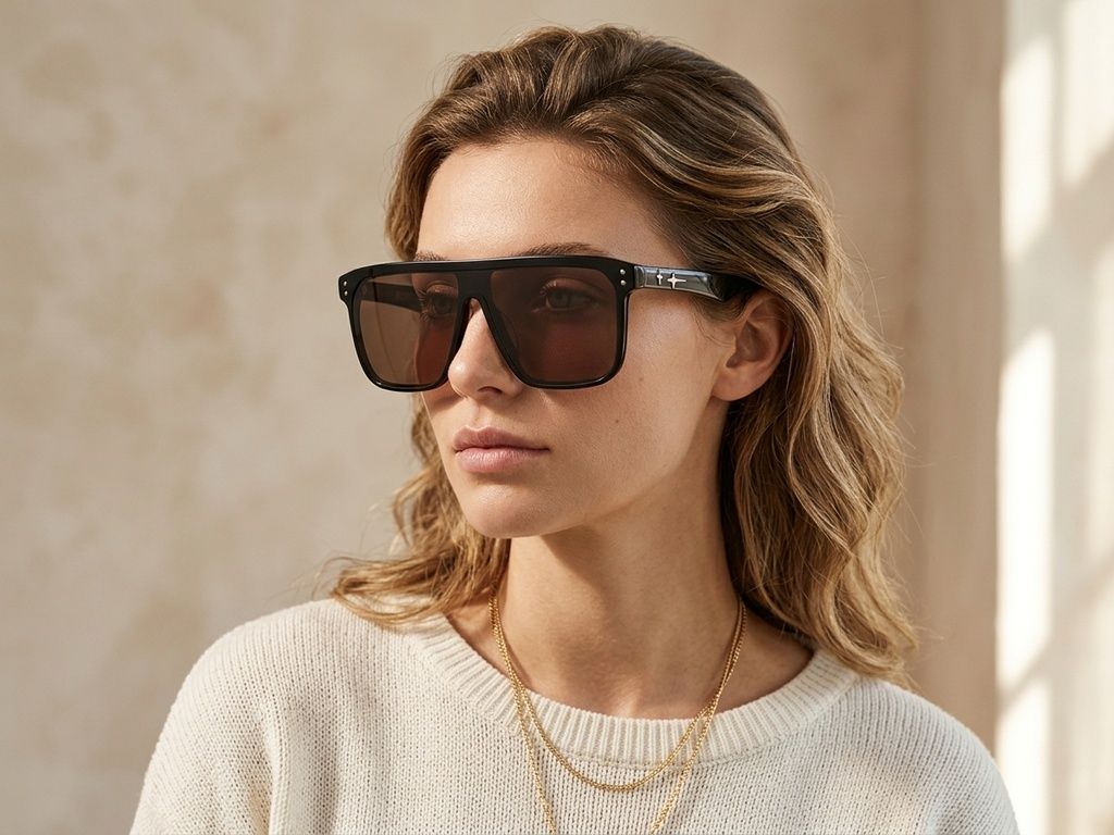 Aviator-Sonnenbrille aus blauem Acetat #BS2012-4115