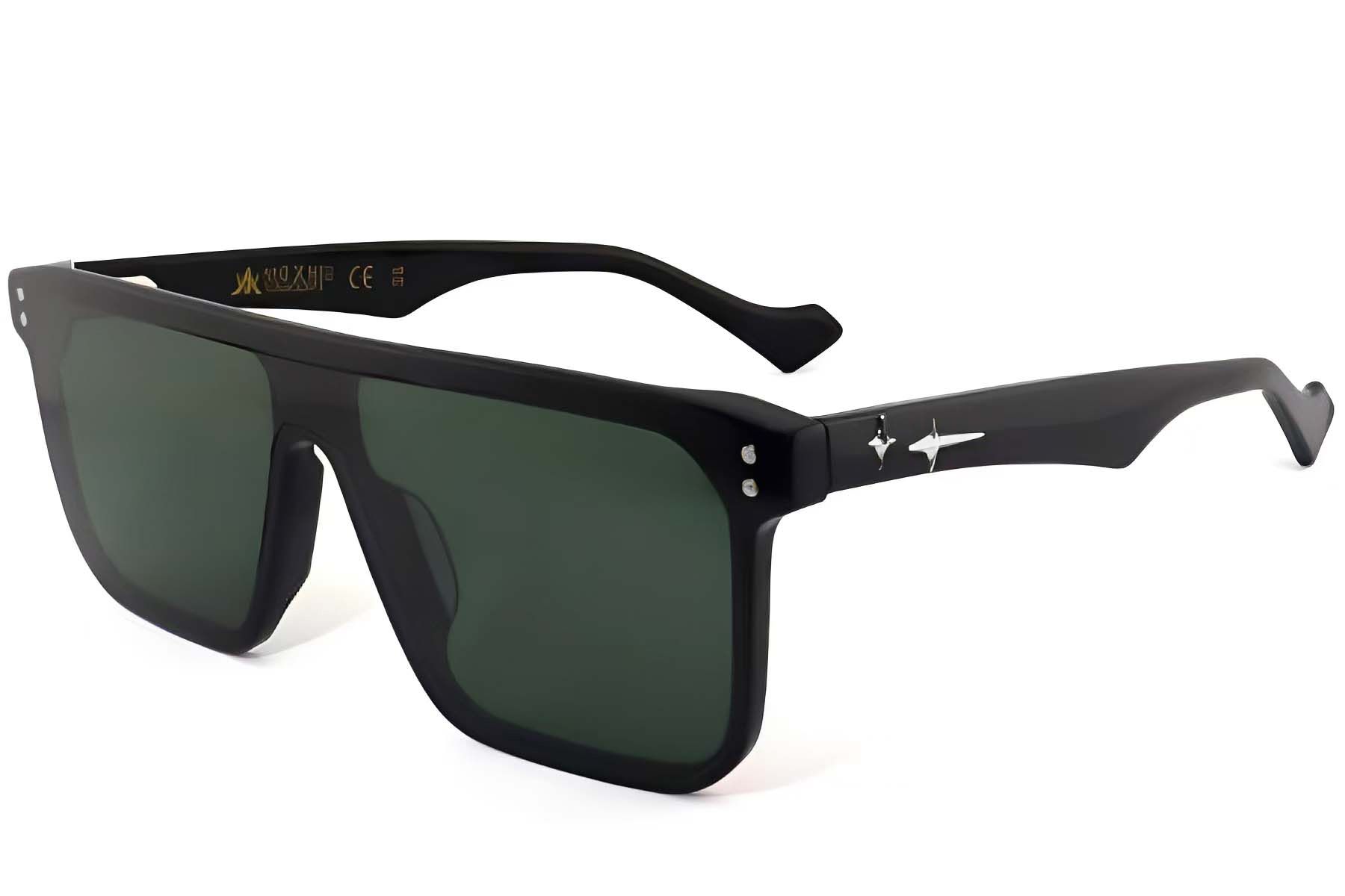 Aviator zonnebril van zwart acetaat #BS2012-4116