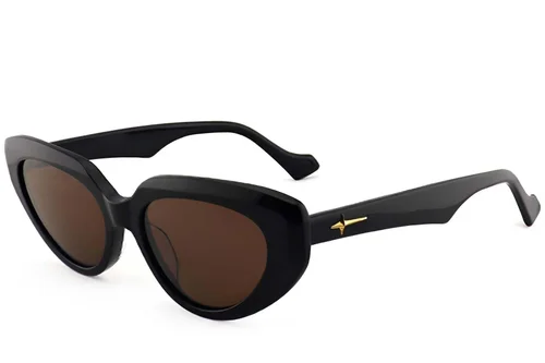 Lunettes de soleil papillon en acétate noir #BS2012-4118