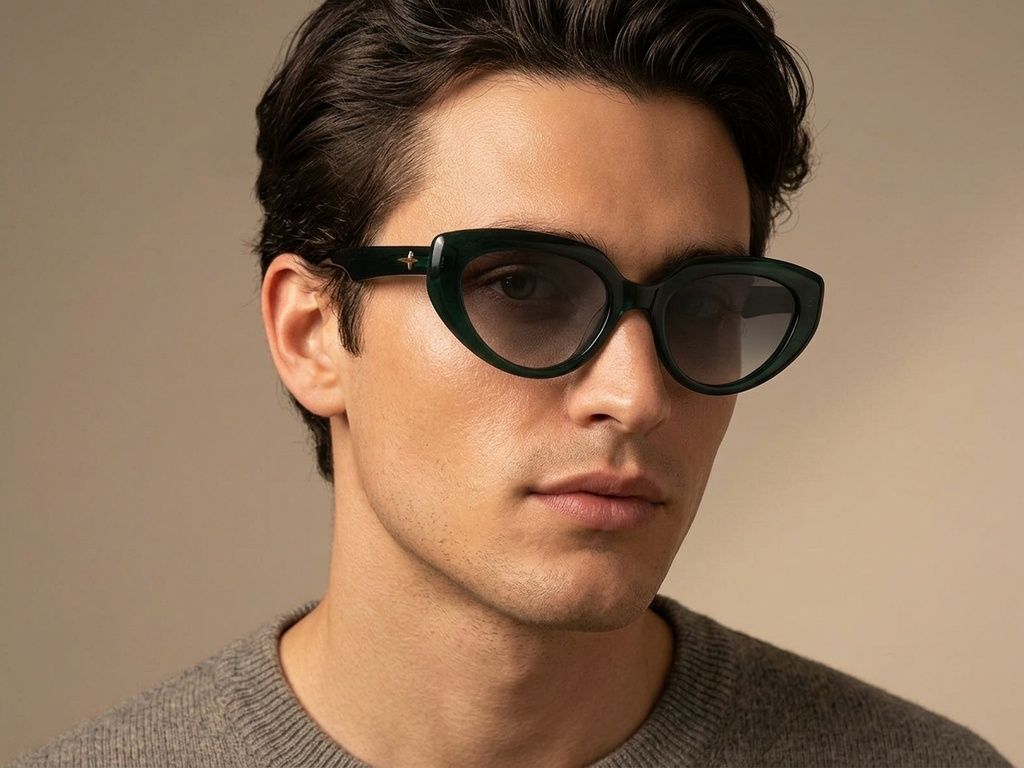 Butterfly Green Acetate Sunglasses #BS2012-4119