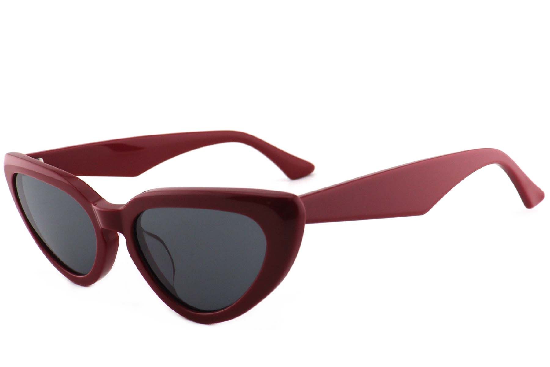 Lunettes de soleil papillon en acétate rouge #BS2012-4157