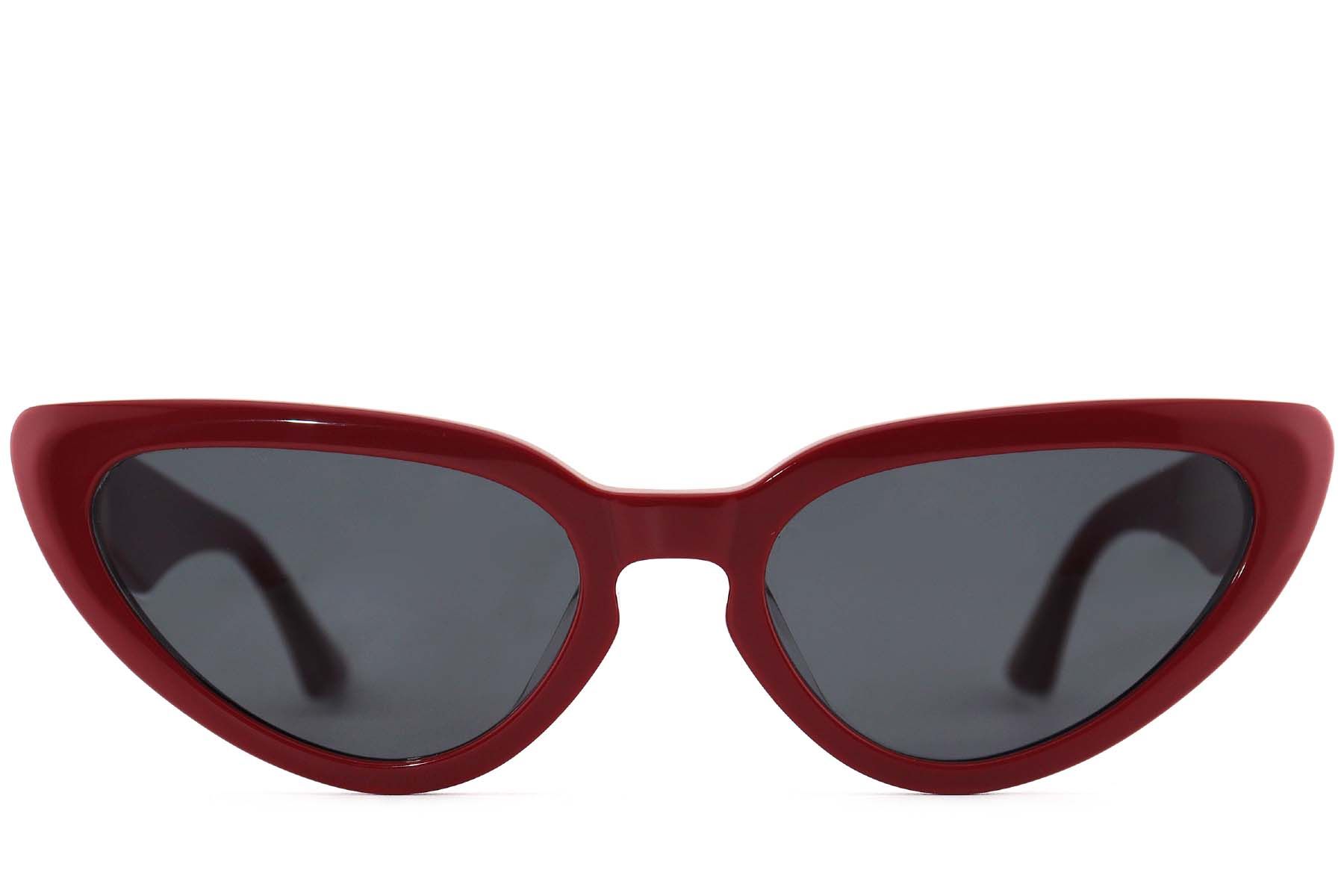 Lunettes de soleil papillon en acétate rouge #BS2012-4157