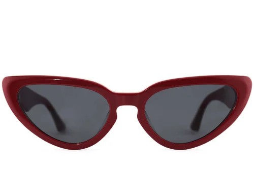 Lunettes de soleil papillon en acétate rouge #BS2012-4157