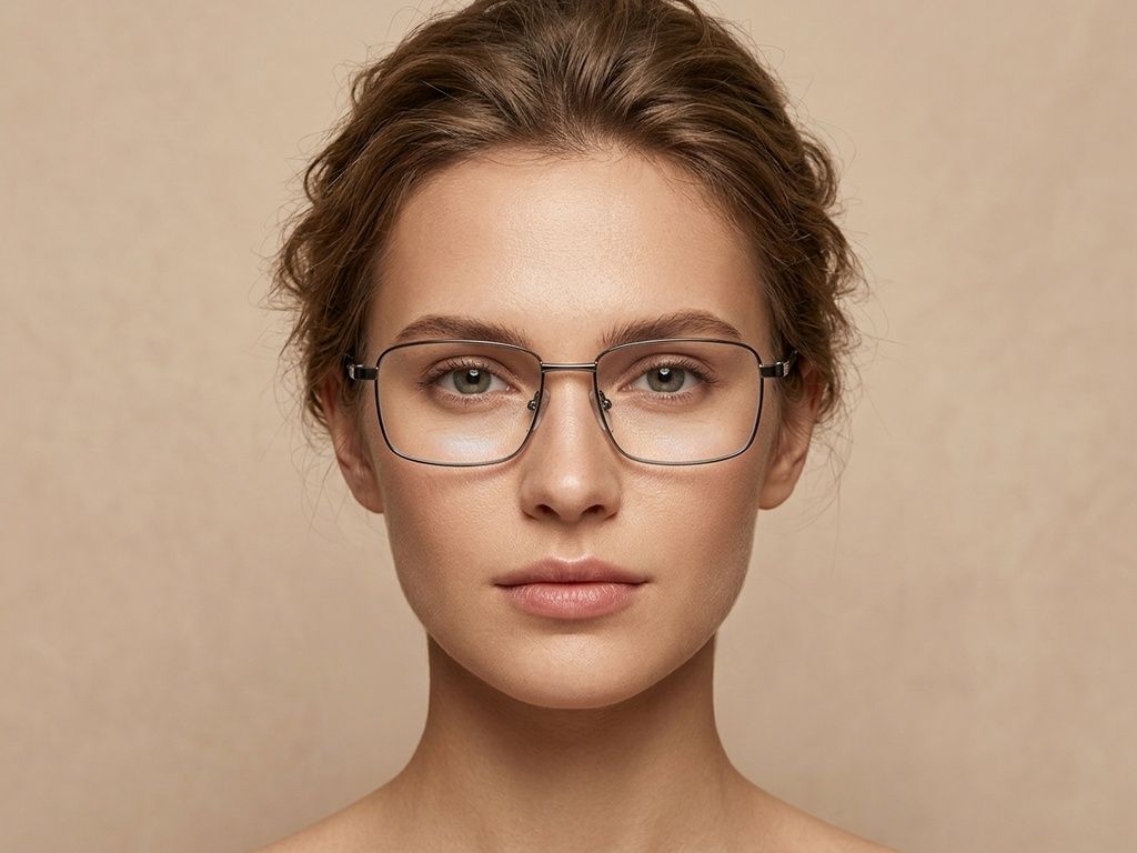 Rectangular Grey Metal Glasses #BS2012-4161