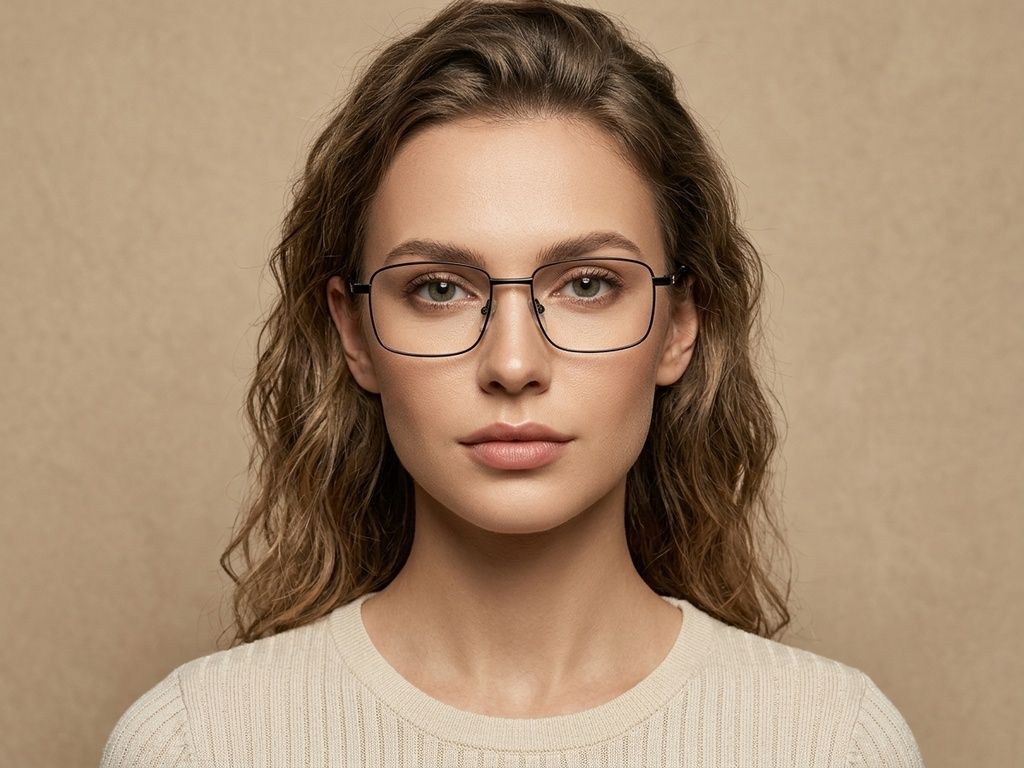 Rectangular Black Metal Glasses #BS2012-4162