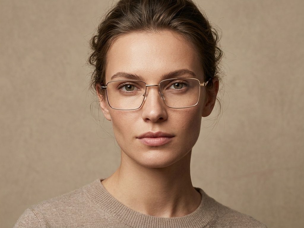 Rectangular Golden Metal Glasses #BS2012-4165