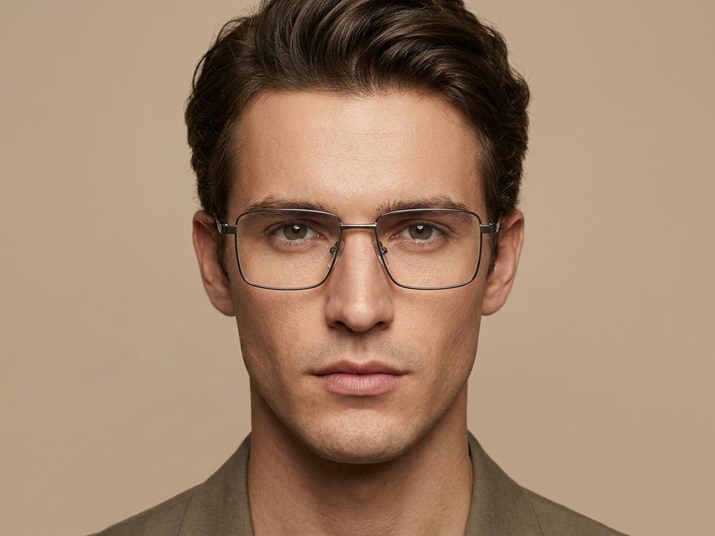 Rectangular Grey Metal Glasses #BS2012-4166