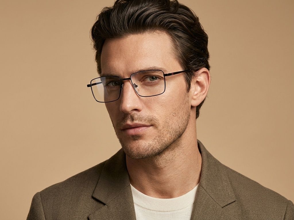 Rectangular Black Metal Glasses #BS2012-4167