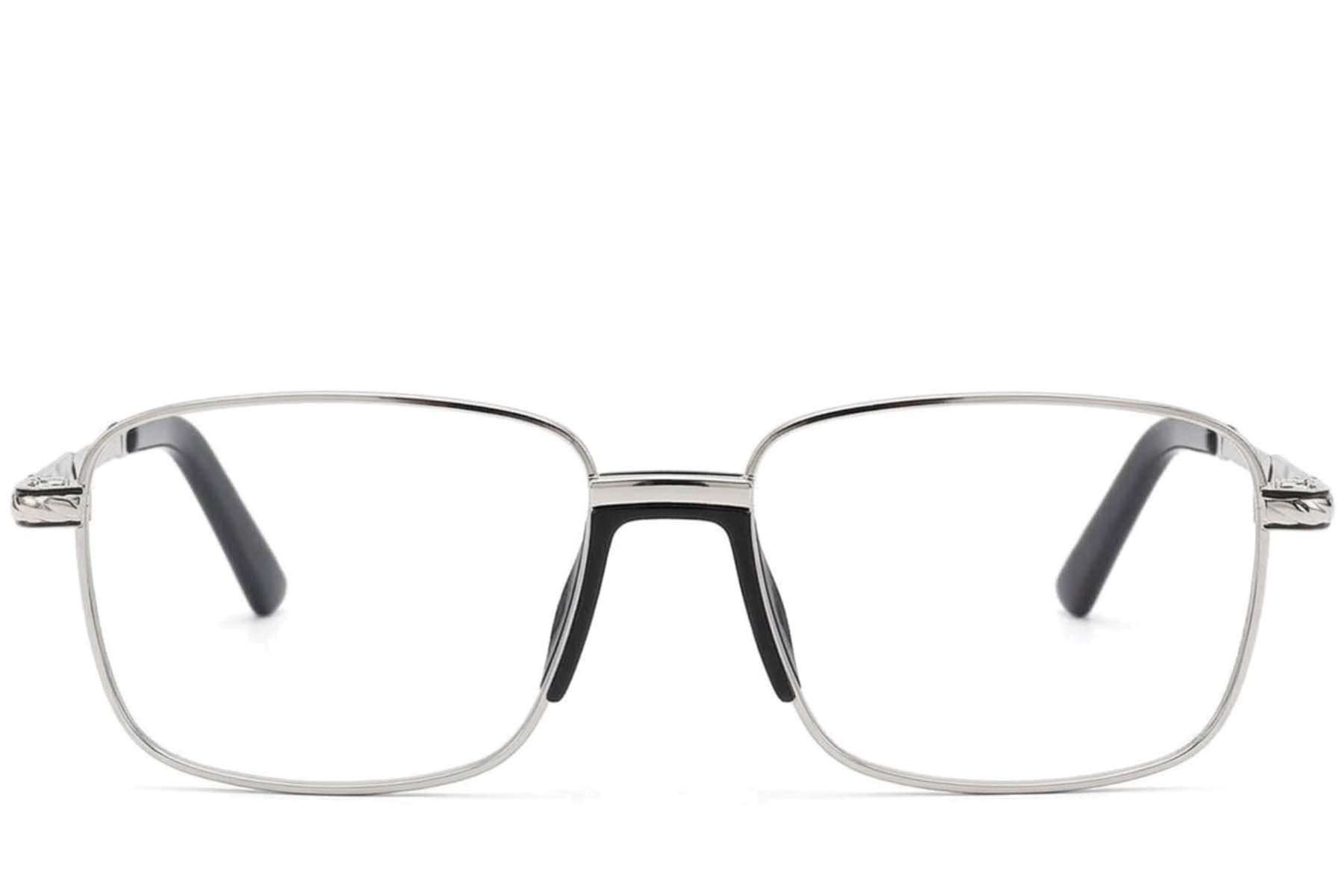 Rectangular Silver Metal Glasses #BS2012-4173