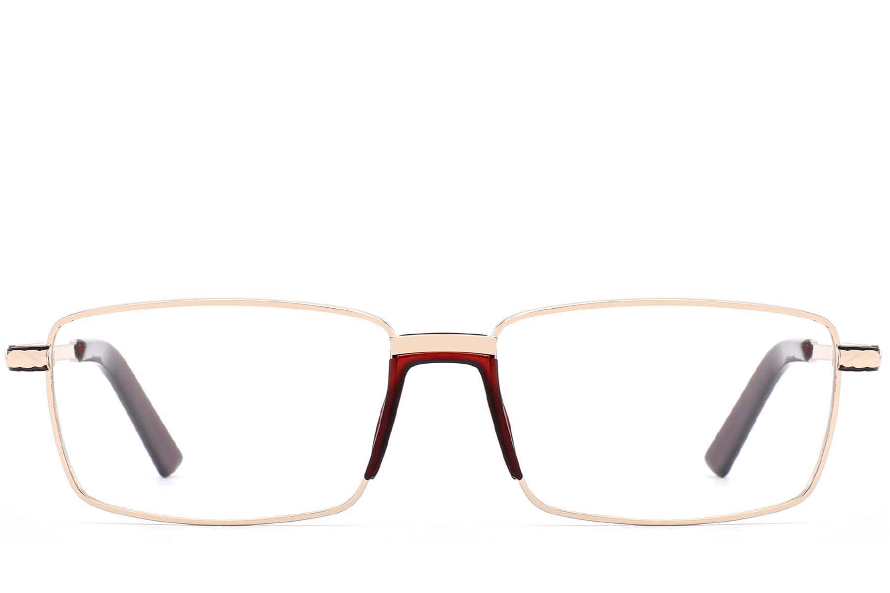 Rectangular Golden Metal Glasses #BS2012-4175