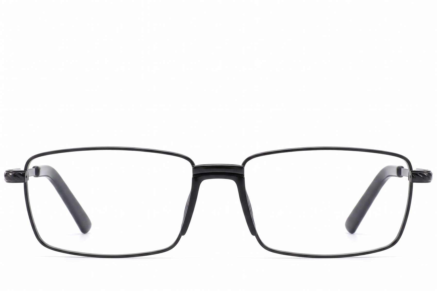 Rectangular Black Metal Glasses #BS2012-4177
