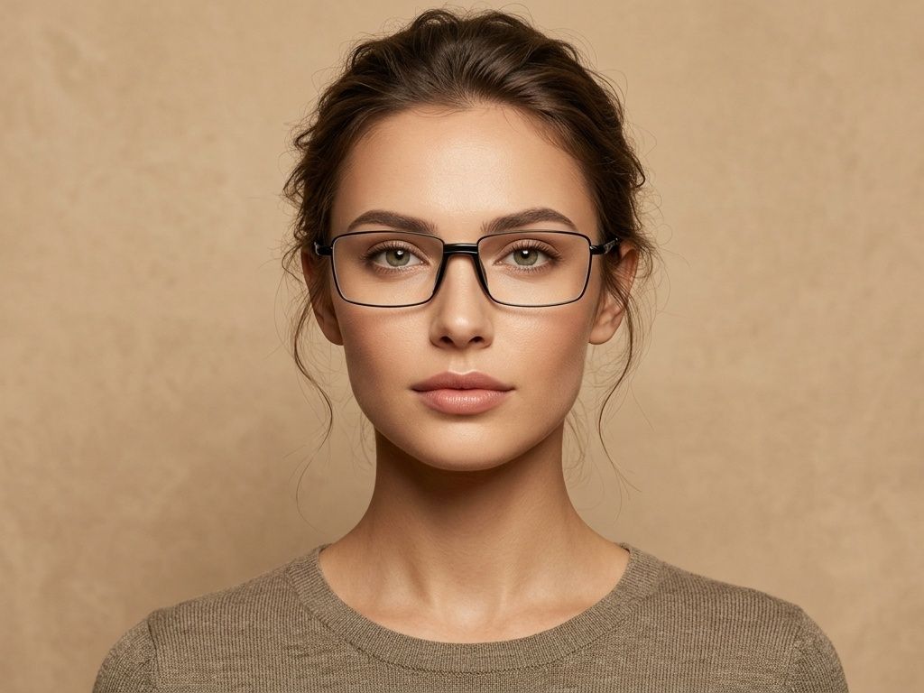 Rectangular Black Metal Glasses #BS2012-4177