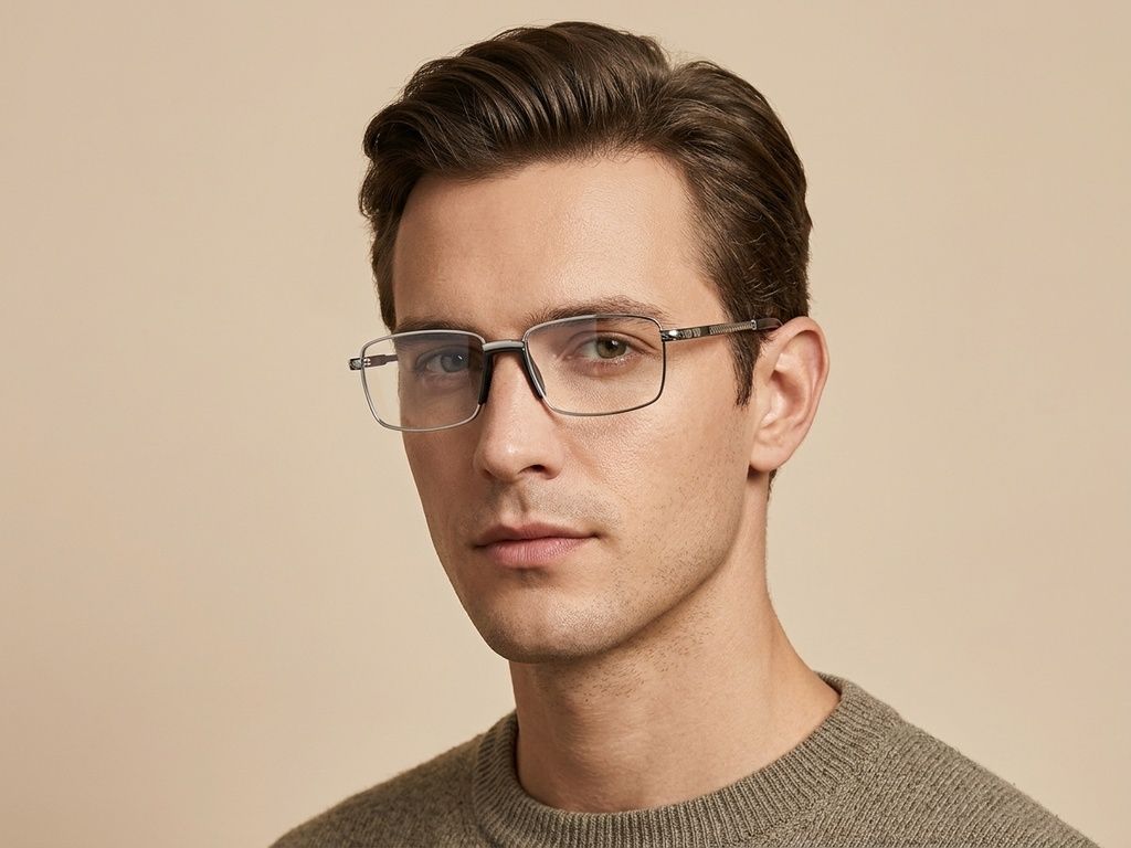 Rectangular Silver Metal Glasses #BS2012-4178