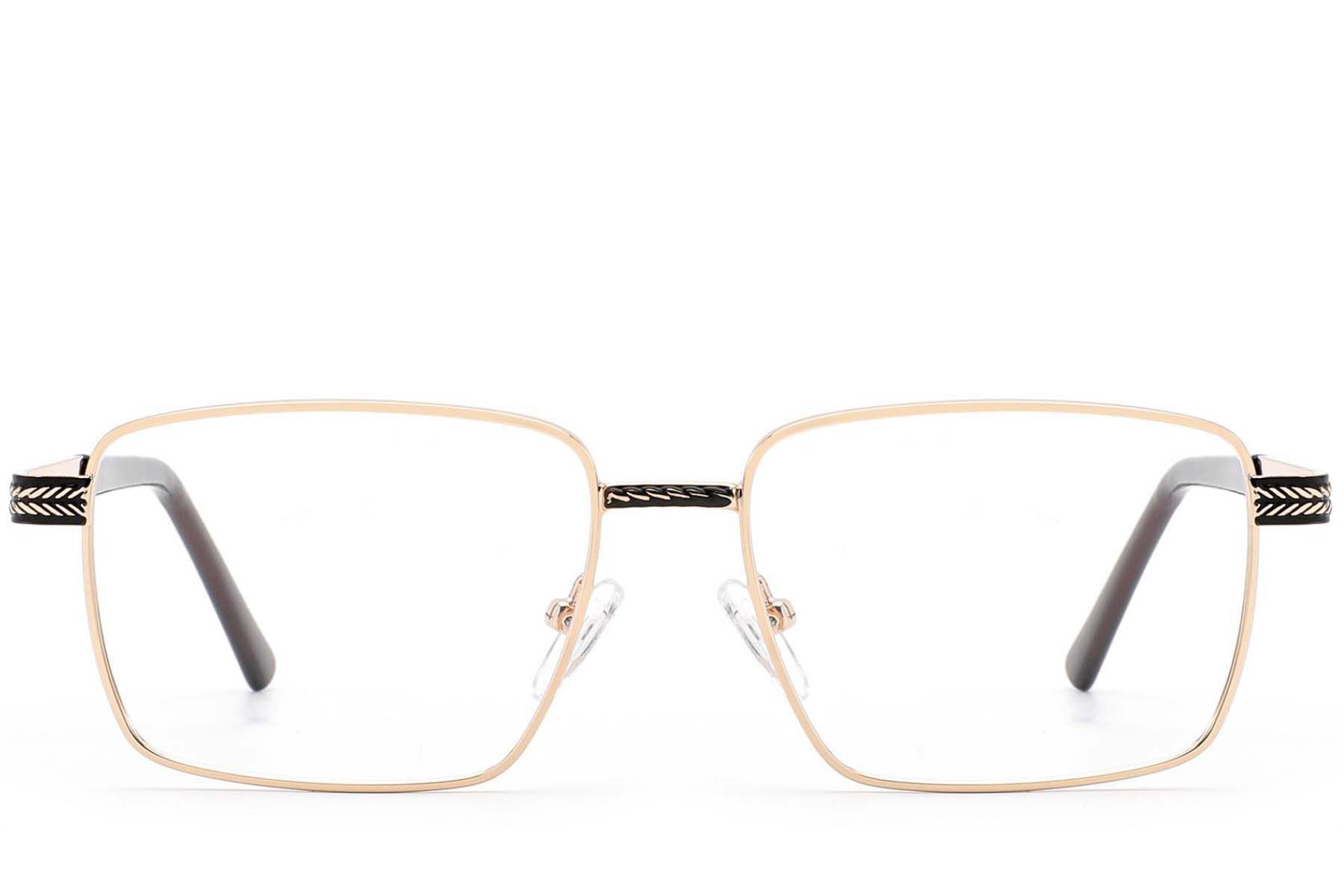 Rectangular Golden Metal Glasses #BS2012-4180