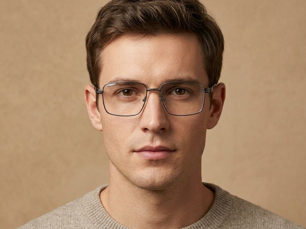 Rectangular Grey Metal Glasses #BS2012-4181