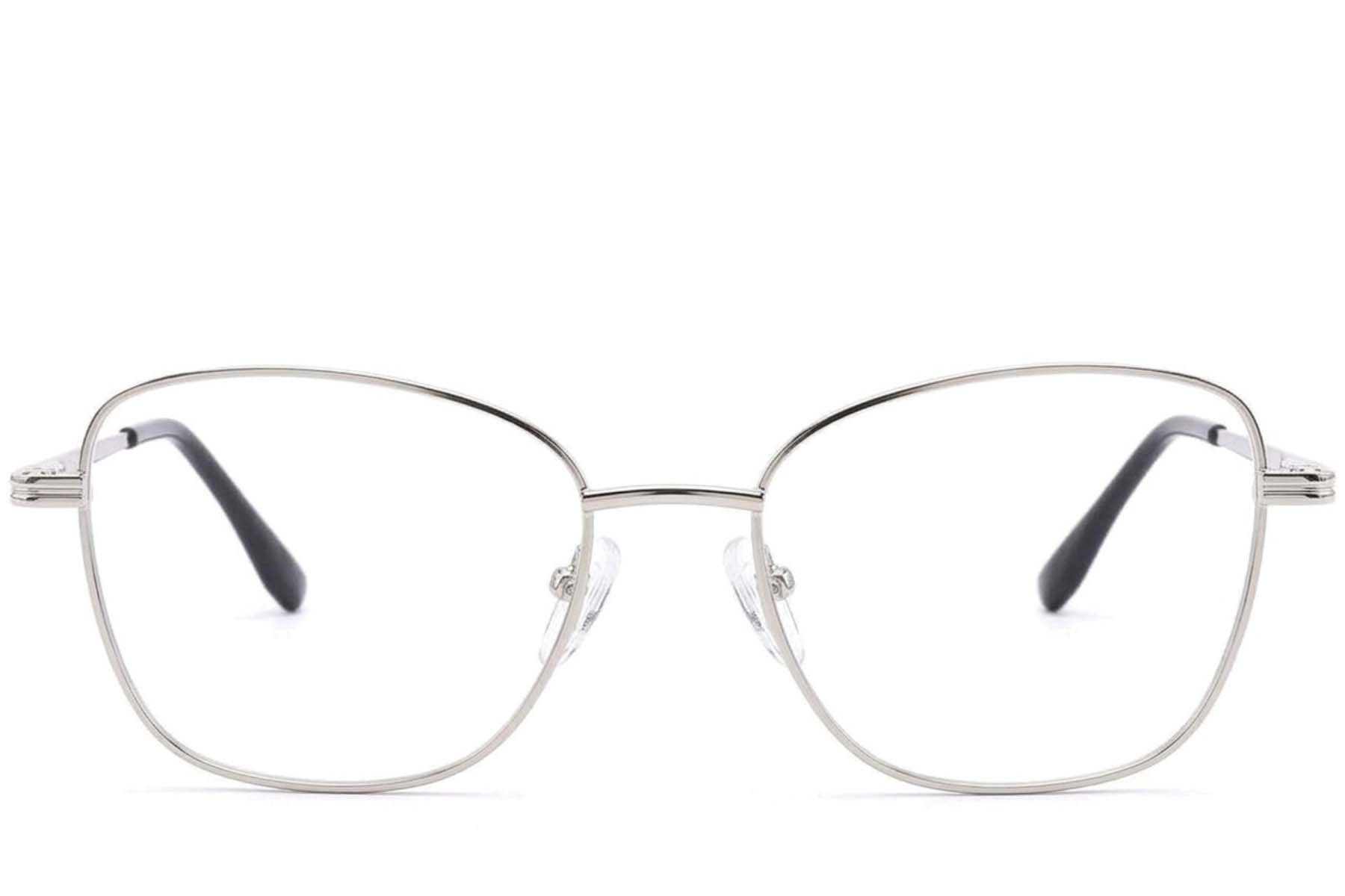 Gafas de metal plateado con forma de mariposa #BS2012-4226