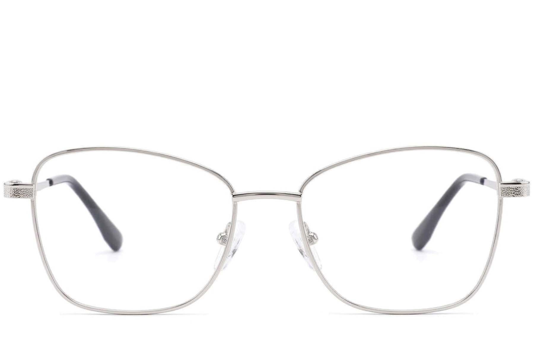 Gafas de metal plateado con forma de mariposa #BS2012-4232