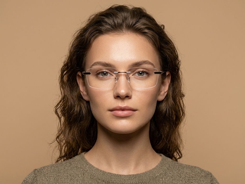 Gafas invisibles de metal dorado #BS2012-4293