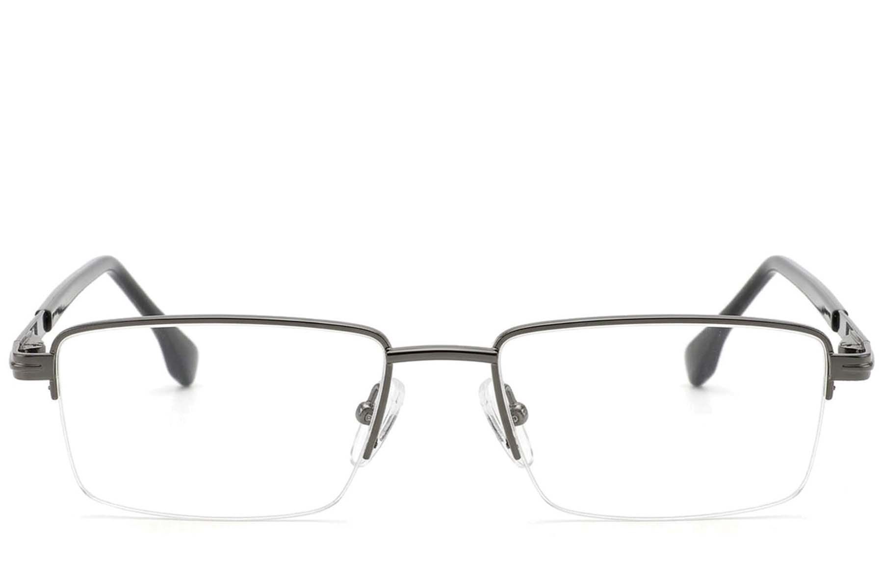 Gafas de metal gris semi al aire #BS2012-4316