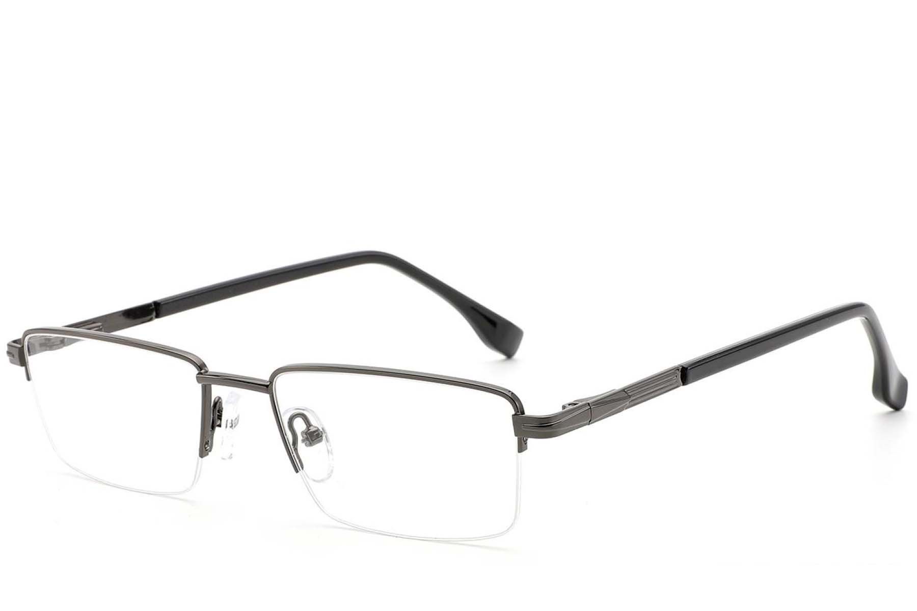 Gafas de metal gris semi al aire #BS2012-4316