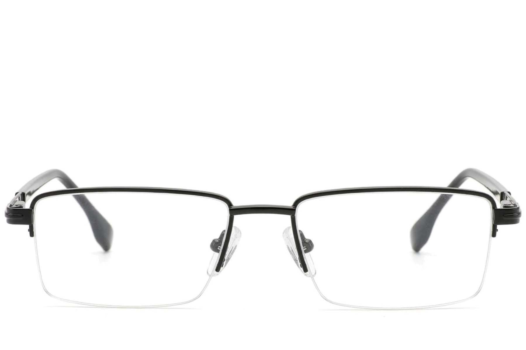 Gafas de metal negro con montura semi al aire #BS2012-4317