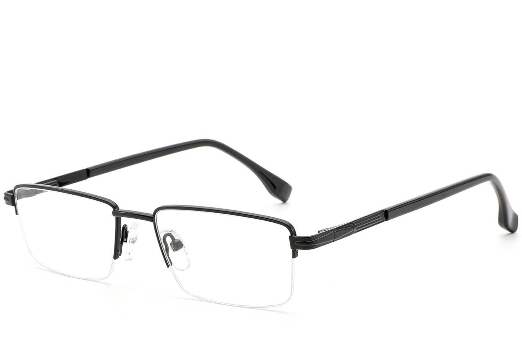Gafas de metal negro con montura semi al aire #BS2012-4317