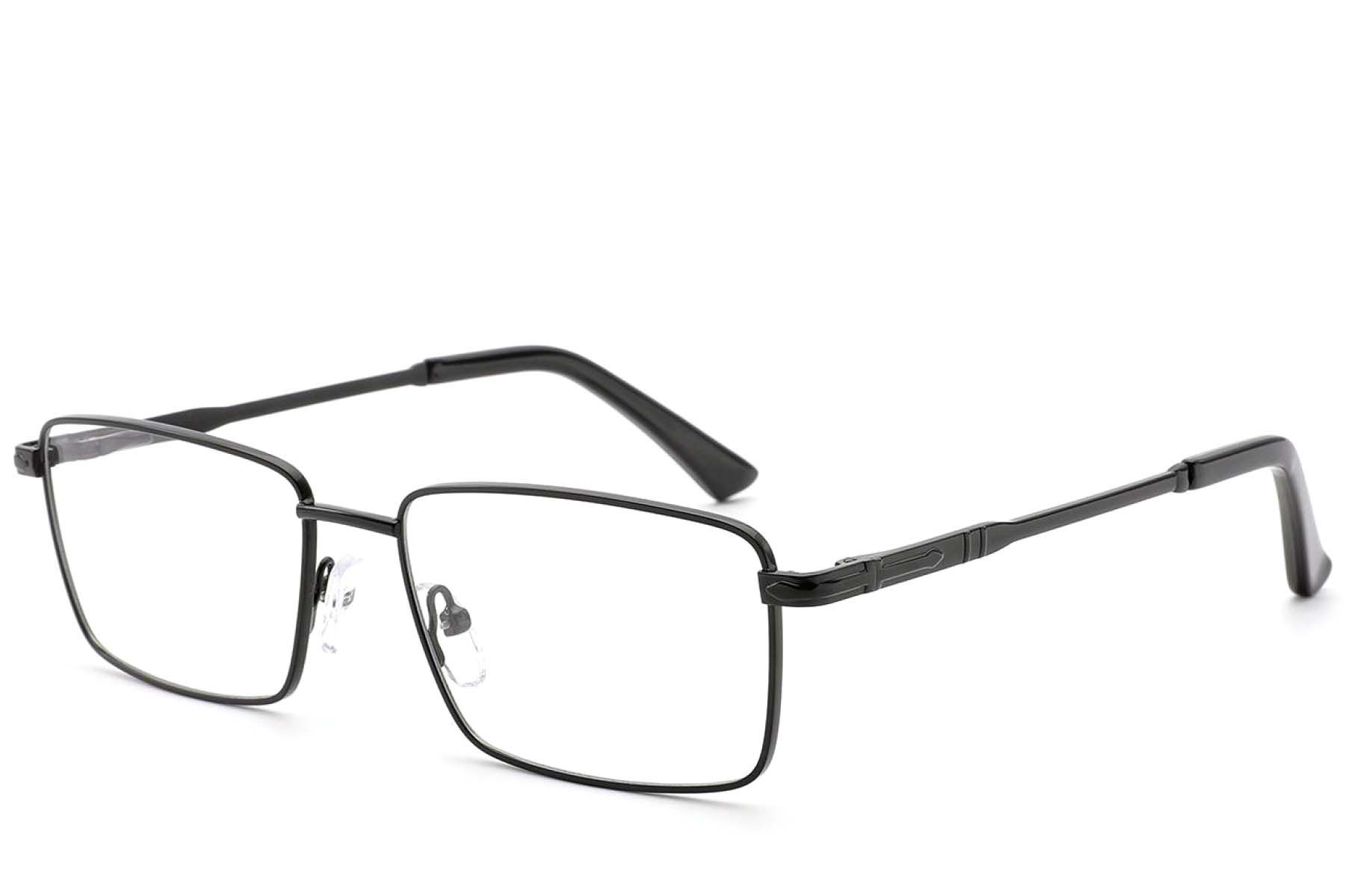 Rechteckige schwarze Metallbrille #BS2012-4327
