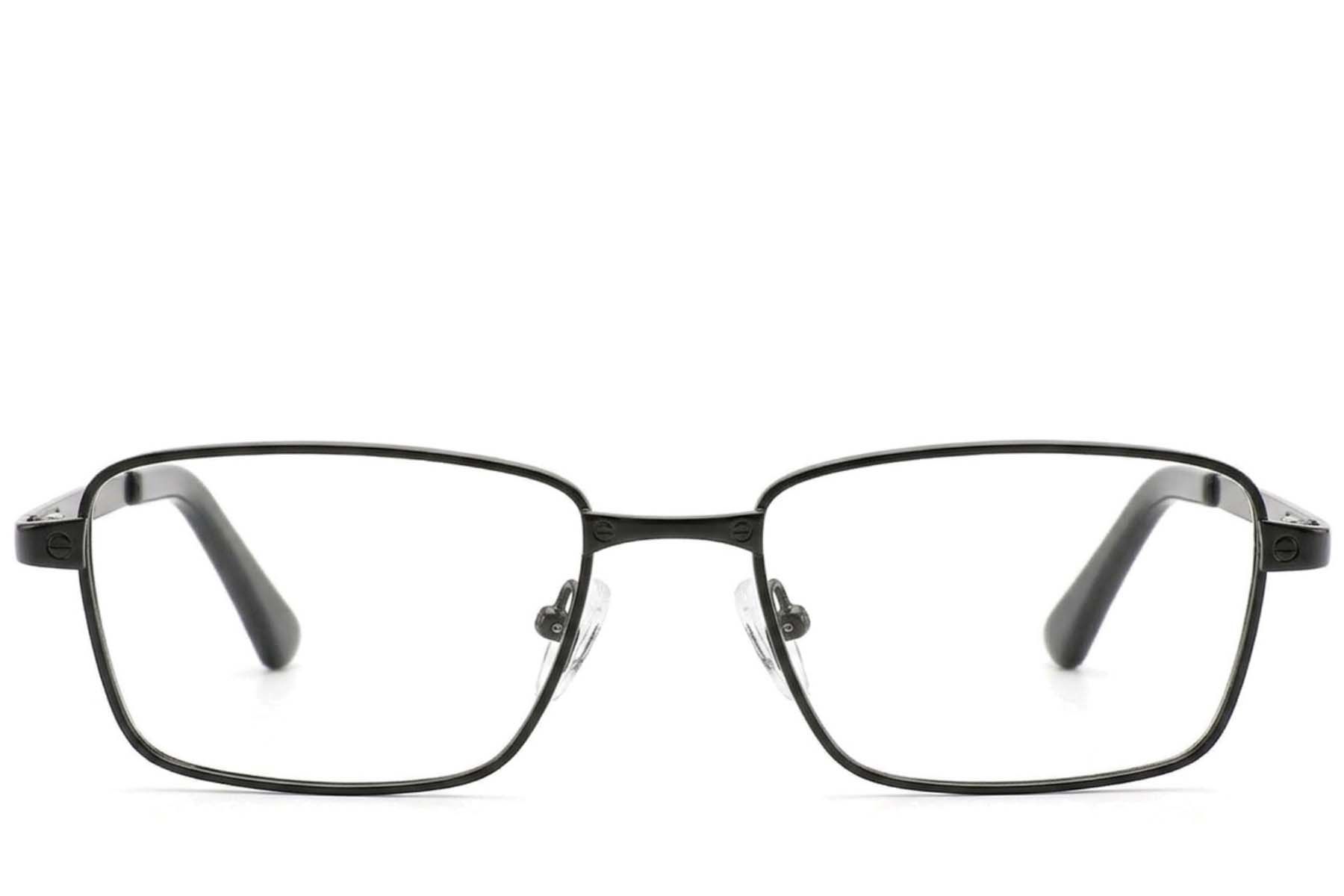 Rechteckige schwarze Metallbrille #BS2012-4337
