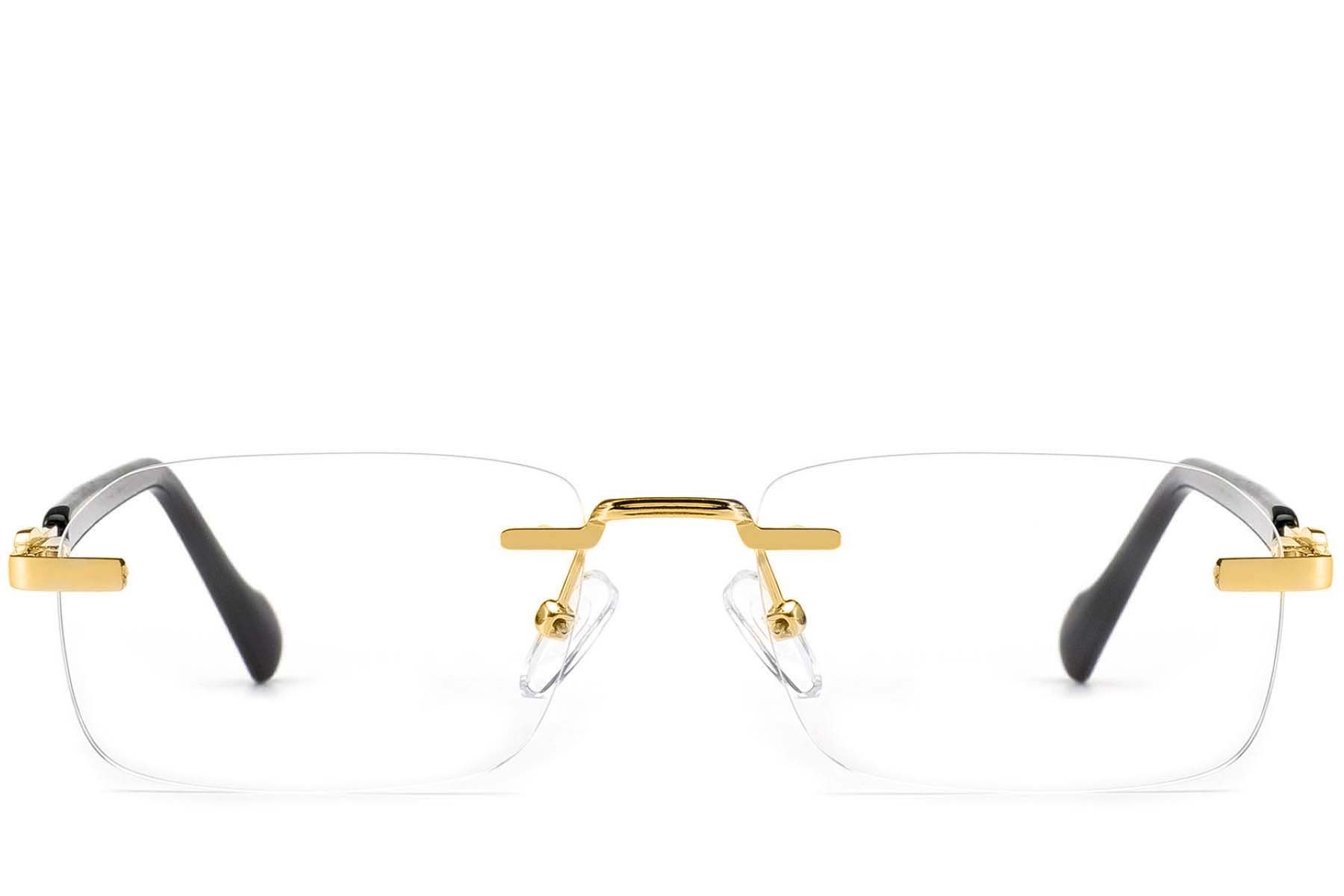 Unsichtbare goldene Metallbrille #BS2012-4345