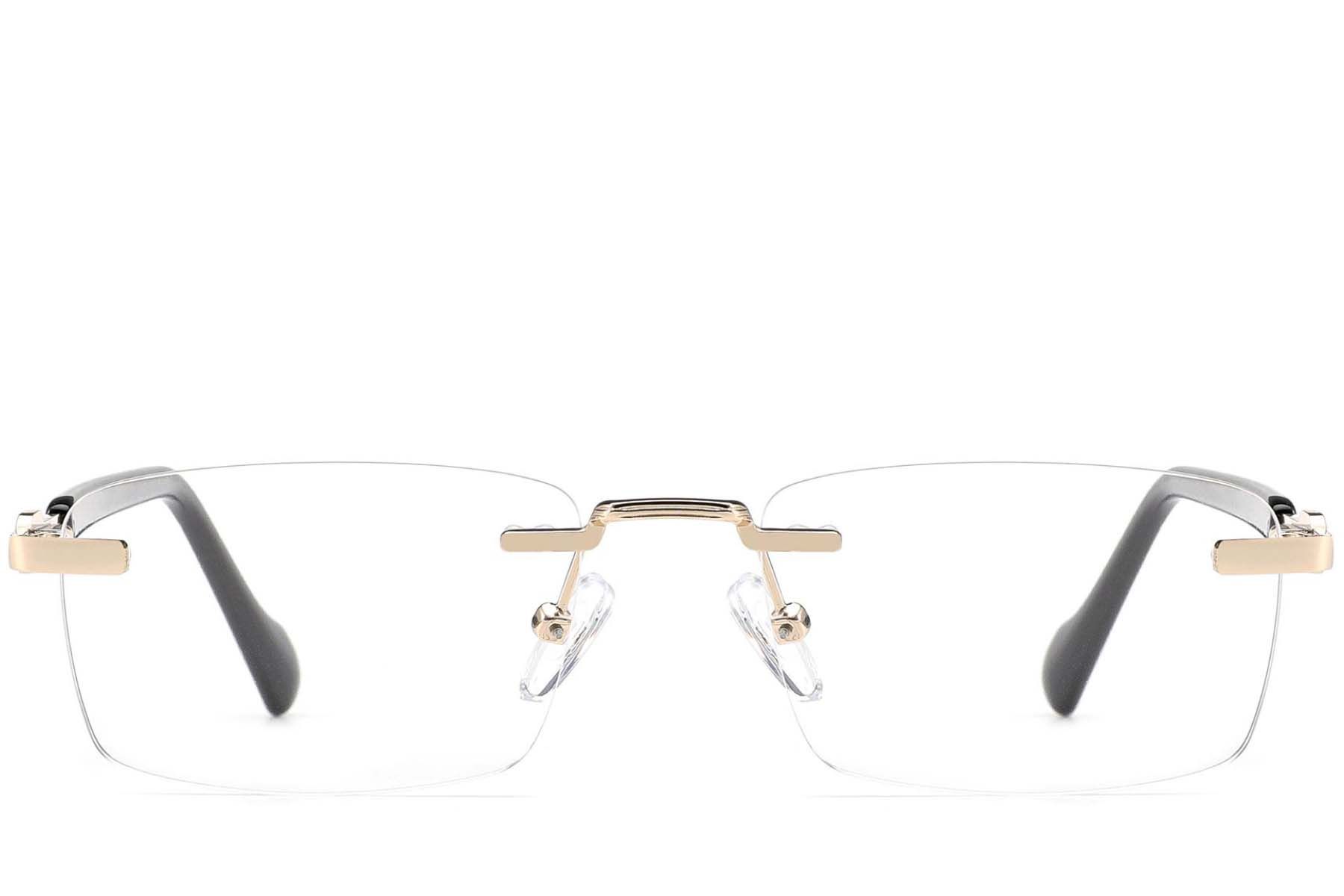 Unsichtbare goldene Metallbrille #BS2012-4346