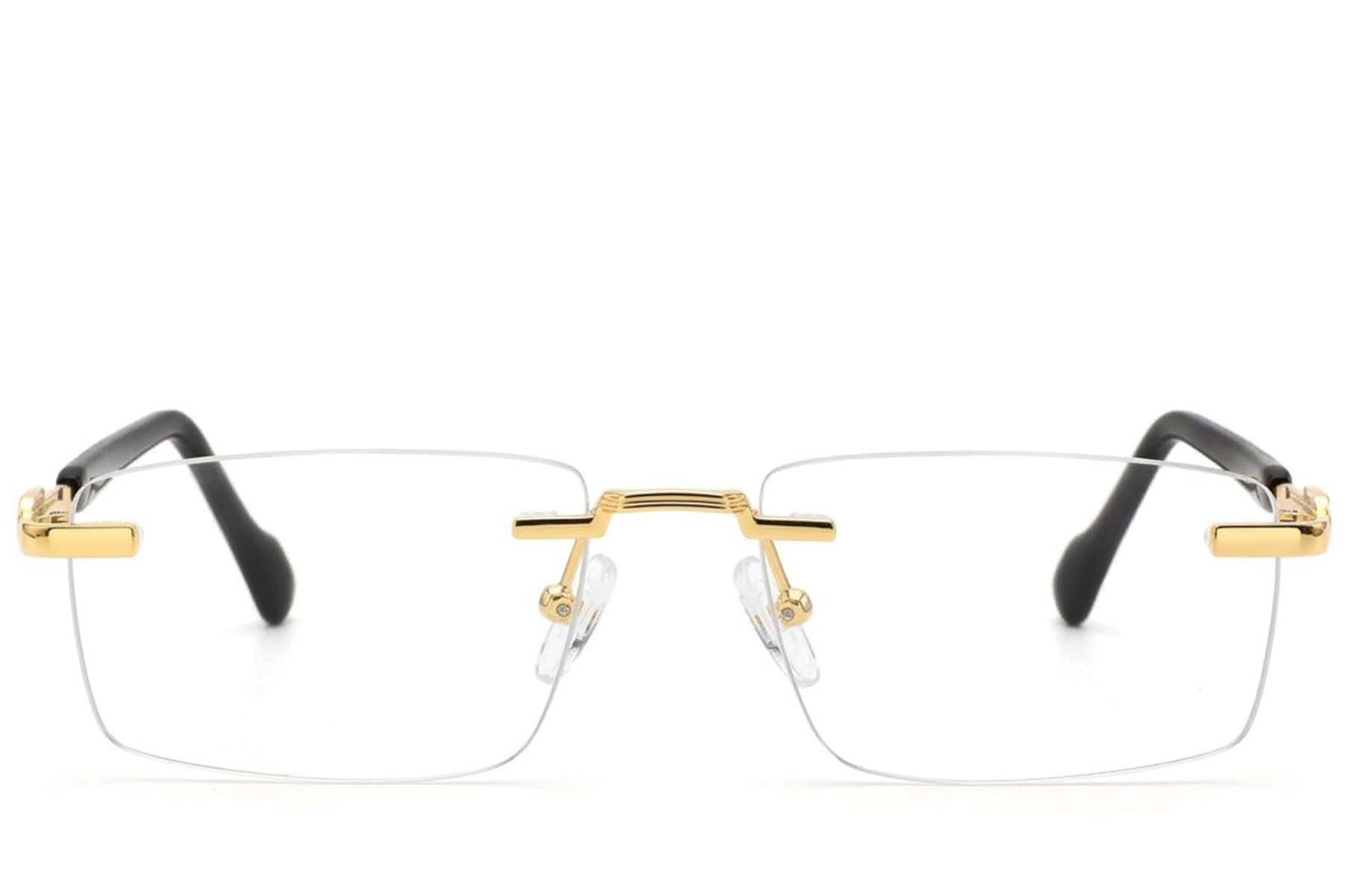 Unsichtbare goldene Metallbrille #BS2012-4357