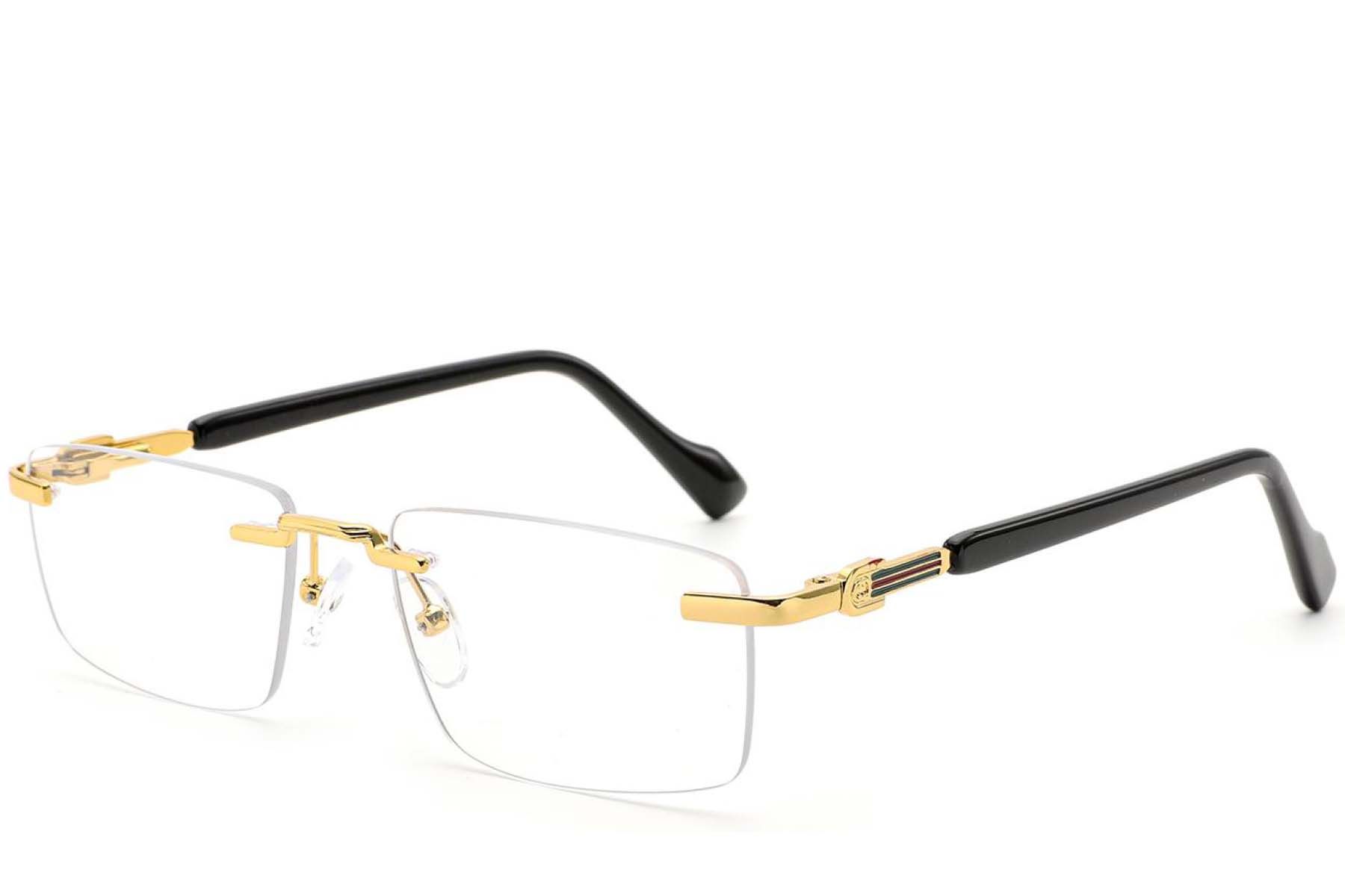 Unsichtbare goldene Metallbrille #BS2012-4357