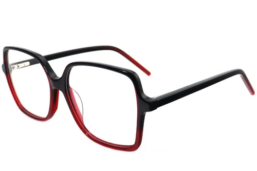 Rectangular Red Acetate Glasses #BS2012-4388