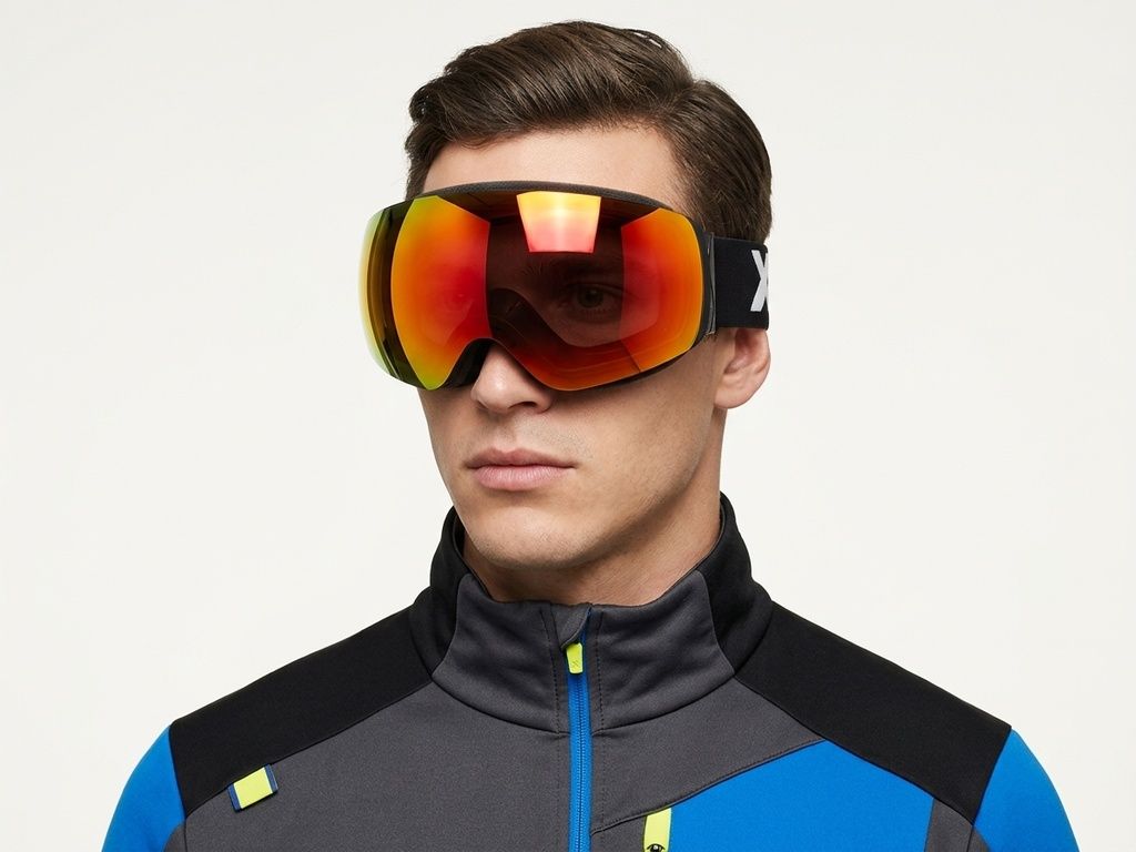 Irregular Black TPU Plastic Magnetic Lens Ski Goggles #BS2019-0001