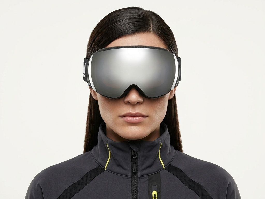 Irregular Black TPU Plastic Magnetic Lens Ski Goggles #BS2019-0002