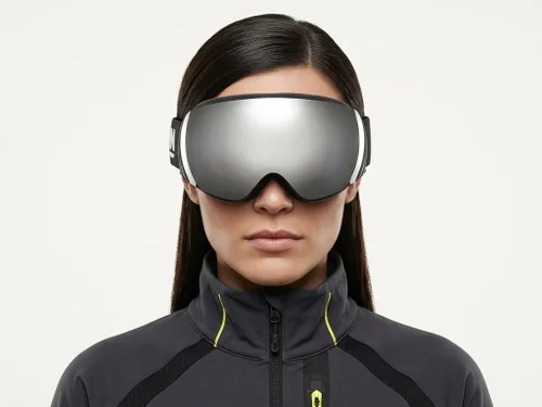 Unregelmäßige schwarze Skibrille aus TPU-Kunststoff mit magnetischer Linse #BS2019-0002