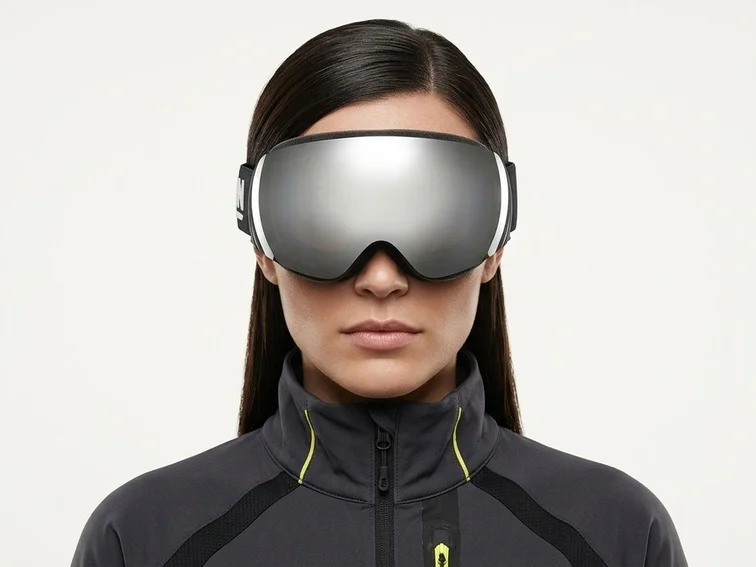 Irregular Black TPU Plastic Magnetic Lens Ski Goggles #BS2019-0002