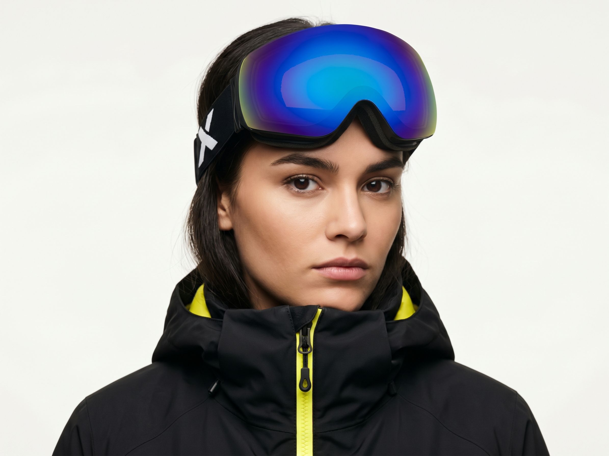 Irregular Black TPU Plastic Magnetic Lens Ski Goggles #BS2019-0004