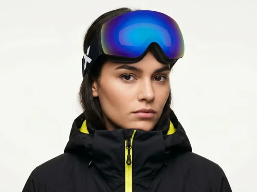 Unregelmäßige schwarze Skibrille aus TPU-Kunststoff mit magnetischer Linse #BS2019-0004