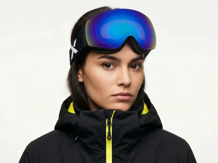 Irregular Black TPU Plastic Magnetic Lens Ski Goggles #BS2019-0004