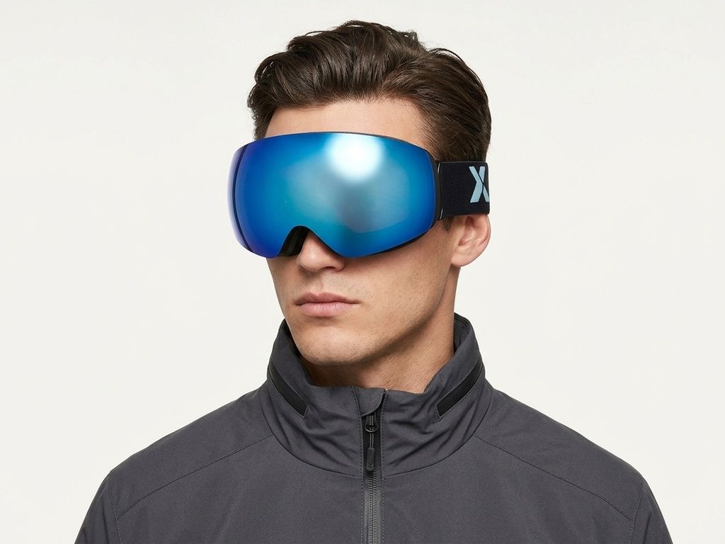 Irregular Black TPU Plastic Magnetic Lens Ski Goggles #BS2019-0005
