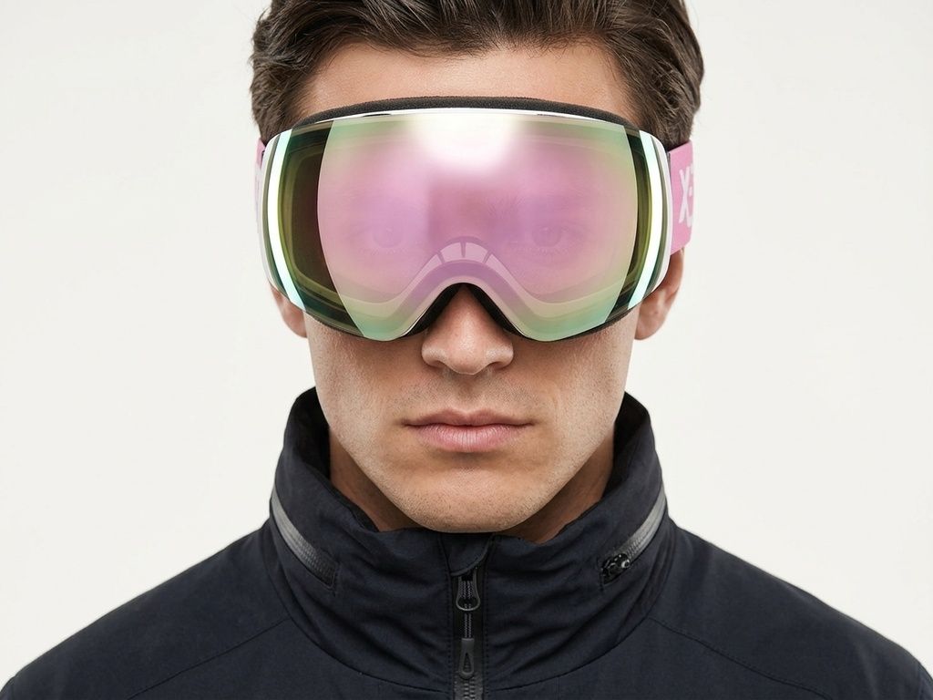Irregular White TPU Plastic Magnetic Lens Ski Goggles #BS2019-0006