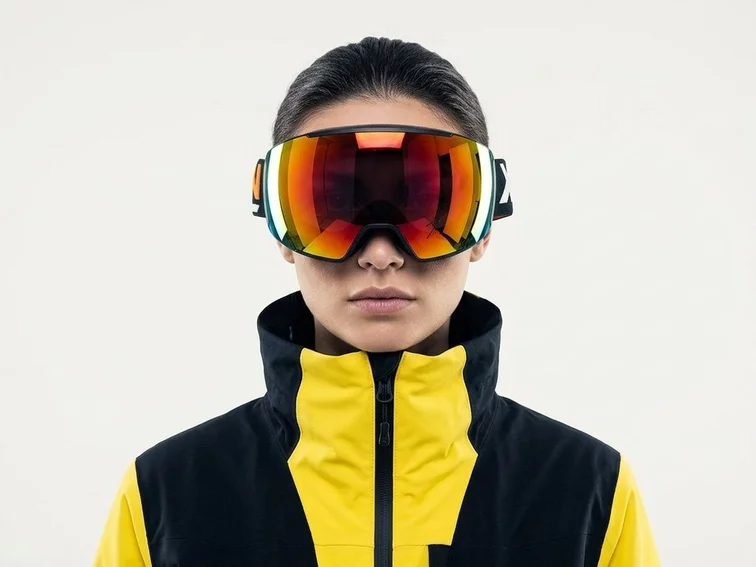 Irregular Black TPU Plastic Magnetic Lens Ski Goggles #BS2019-0007