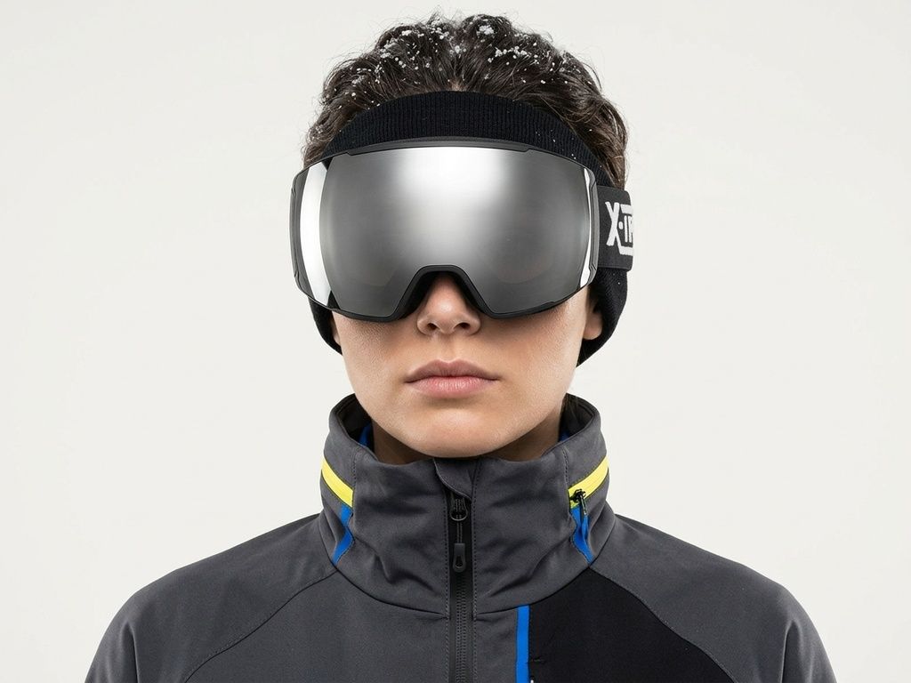 Irregular Black TPU Plastic Magnetic Lens Ski Goggles #BS2019-0008
