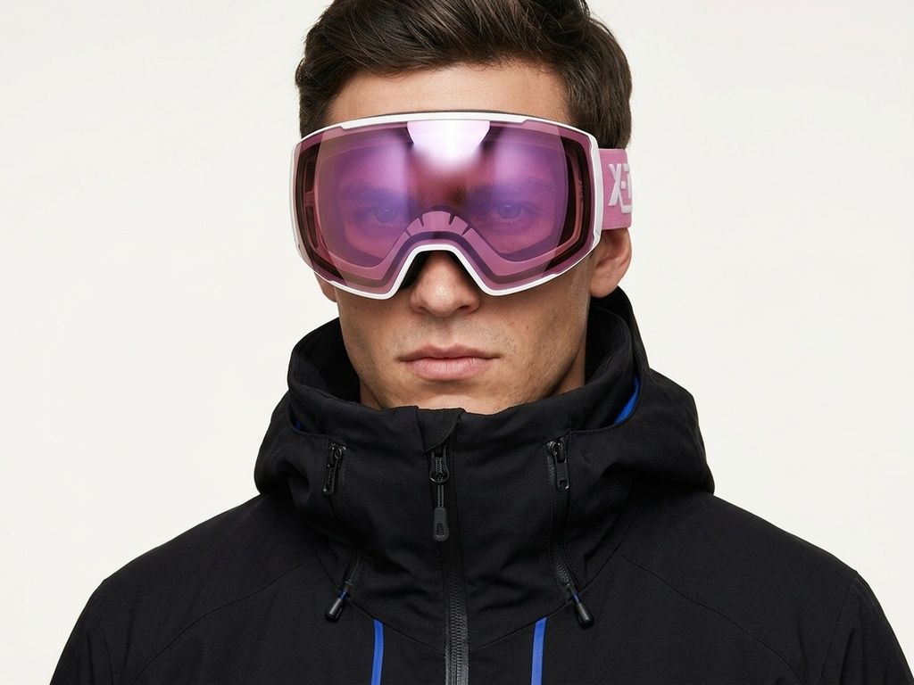 Irregular White TPU Plastic Magnetic Lens Ski Goggles #BS2019-0010