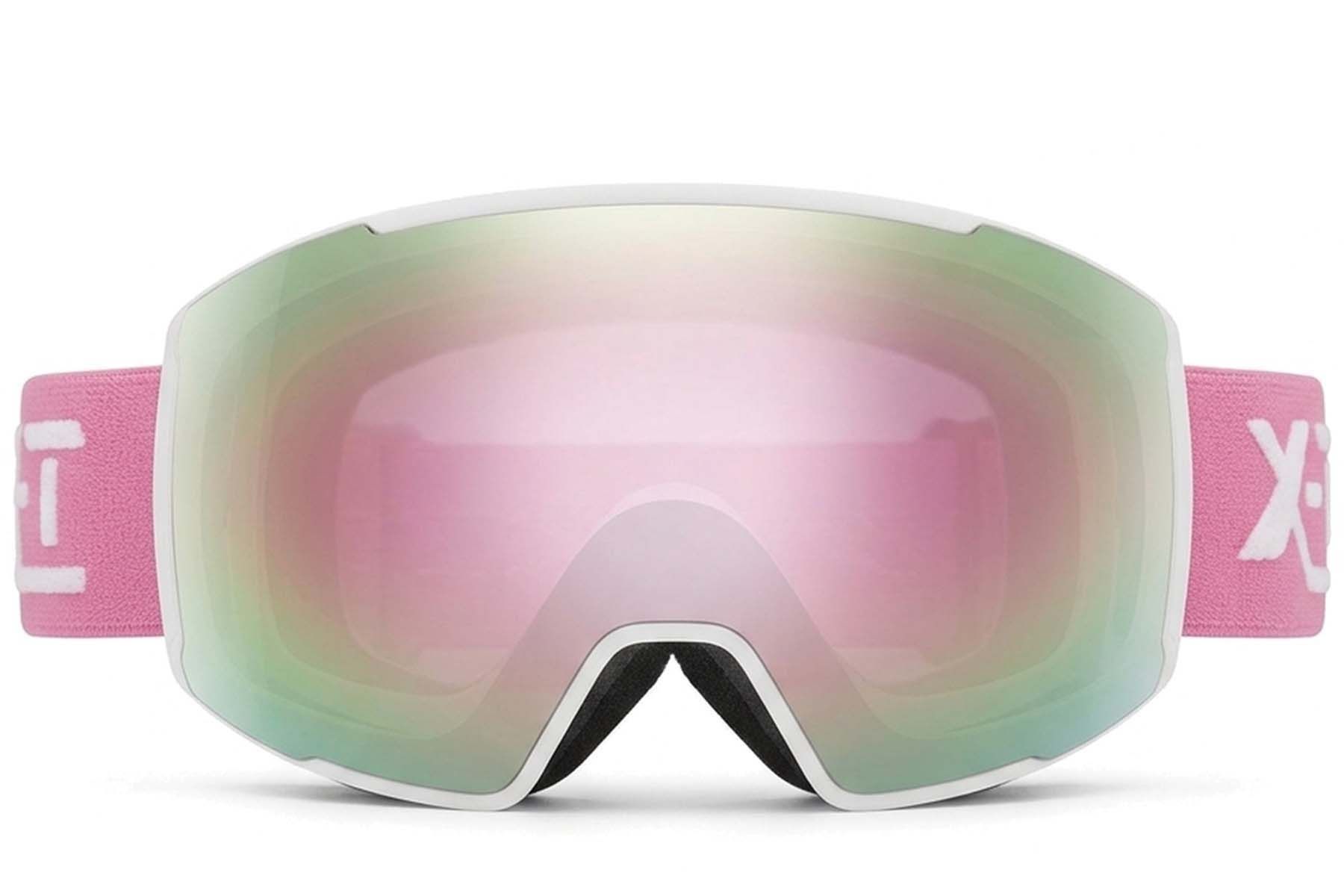 Irregular White TPU Plastic Magnetic Lens Ski Goggles #BS2019-0010