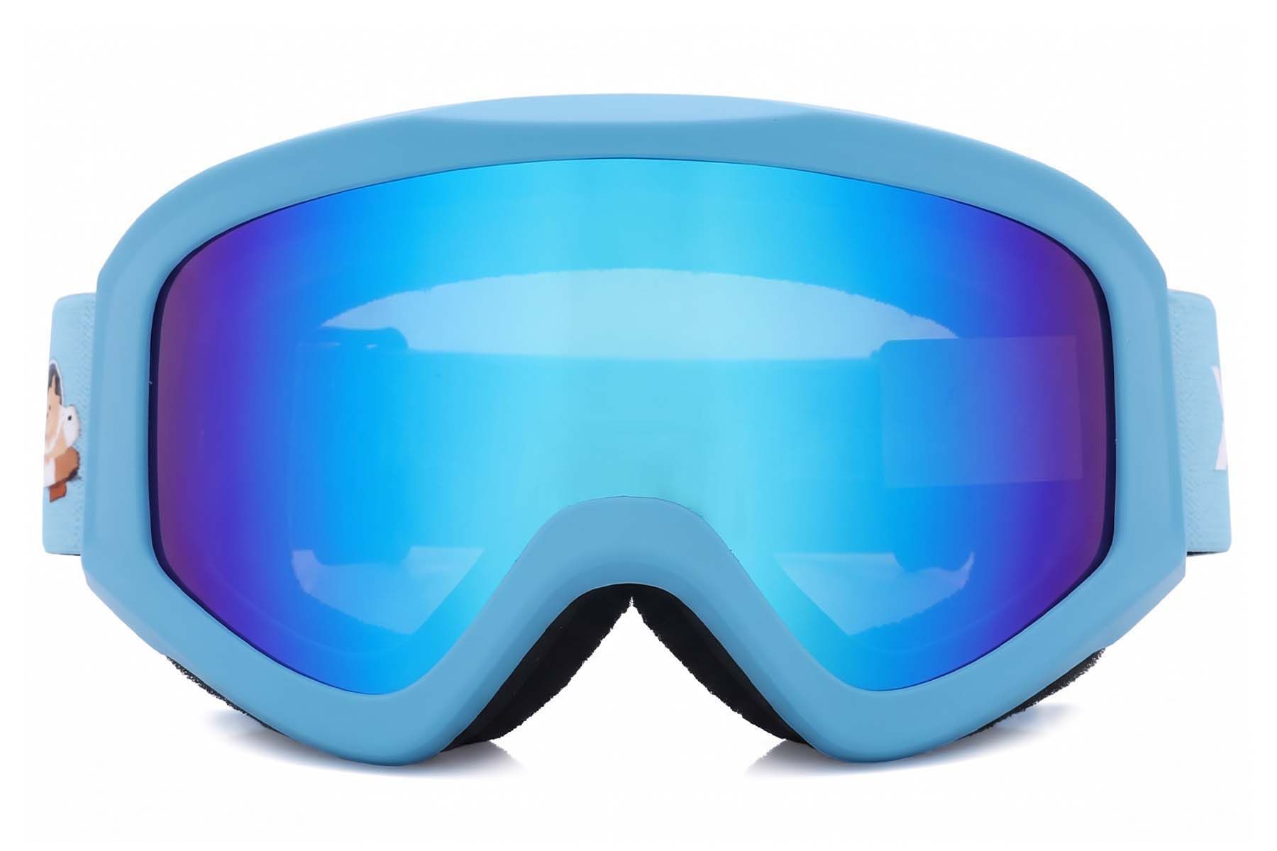 Irregular Blue TPU Plastic Kids Ski Goggles #BS2019-0011